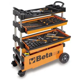 Foldable Outdoor Tool Cart, 100 Tools, Central Lock, Rolling, BETA Tools