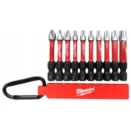 SHOCKWAVE™ Impact Duty Bit set – 10 Pieces 50 mm, PH, PZ2, TX, MILWAUKEE