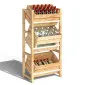 3-Tier Beverage Crate Shelf, Wooden Rack, Outsunny
