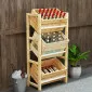 3-Tier Beverage Crate Shelf, Wooden Rack, Outsunny