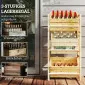 3-Tier Beverage Crate Shelf, Wooden Rack, Outsunny