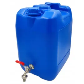 Vattendunk 20L med kran, lock, bärhandtag, plastdunk 27 x 24 x 38, 5 cm