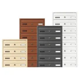 Mailbox, post box with 1-16 letter compartments, Alabaster mail sorting cabinet, EU compliant