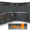 Workshop furniture with Corner Module 3530 x 2850 x 2000 mm, Stainless Steel Workbench, BETA Tools