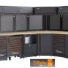 Workshop Interior C45PRO 2.0 with Corner Unit, Wood Worktops and Drawer Modules, Beta Tools