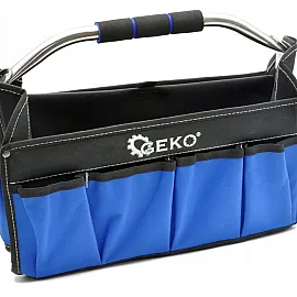 Tool Bag Open 49 x 23 x 28 cm, Metal Handle, 600D Polyester, Reinforced Bottom, Geko
