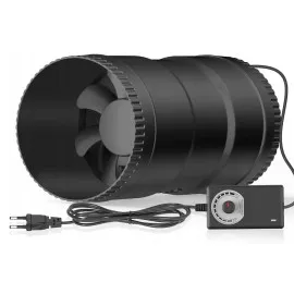 Kanalfläkt 150 mm, mycket tyst drift med hastighetsregulator