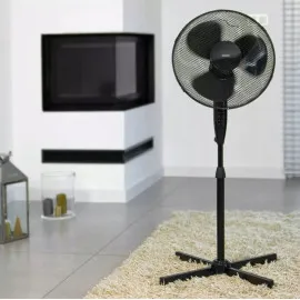 Stark golvfläkt 40 cm (16) 50W, stabil, teleskopfot 135 cm, oscillerande