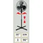 Stark golvfläkt 40 cm (16) 50W, stabil, teleskopfot 135 cm, oscillerande