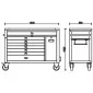 Verktygsvagn Extra Stor 8 Lådor 1100 kg Rostfri Anti-Tilt, BETA Tools