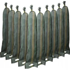 Sandbags Flood Protection 11-Pack 25x100cm 12-15kg with Drawstring