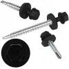 Farmersskruv 500 st svart RAL 9005 med EPDM-bricka