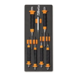 7-Piece Hardened Steel Dowel set with Ergonomic Handles, Thermoformed Tray, BETA Tools