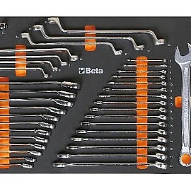 Wrench set 42 Combination Wrenches 6-27 mm, Ratchet & Quick Connectors, BETA Tools