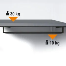 Klädhylla med Hängstång 500 mm Rostfri, RSC