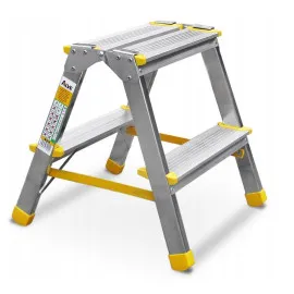 Professional Double-Sided Step Ladder 2x2 Steps Aluminium 150 kg, Alve