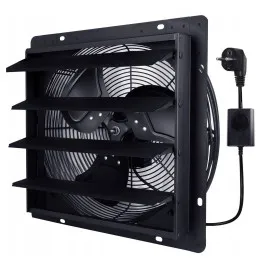 Axial Wall Fan Exhaust 400mm 2020m³/h Aluminium with Louvres and Speed Controller, Eberg