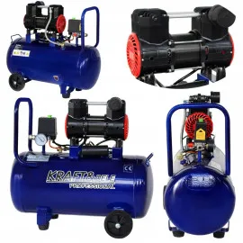 Oljefri Kompressor 50L 1500W 290L/min Tyst 75dB, Kraft&Dele