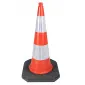 Heavy Traffic Cone U-23 75cm Gen.3 Reflective Sleeve Base 50x50cm 4.1kg