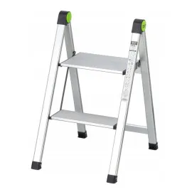 Folding Step Stool Mini Slim 2 Steps Aluminium 408x485x653mm, Stalco