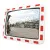 Rectangular Traffic Mirror U-18b 600x400mm Acrylic White/Red Frame Pipe Bracket 2"