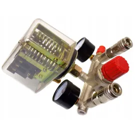 Pressure Switch Compressor 400V 3-Phase 20A with Pressure Reducer Gauges Quick Couplings 7.5 kW