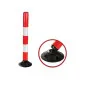 Flexibel Vägstolpe 100 cm 2,5 kg Röd Reflexfolie Klass II Gummibas 27 cm