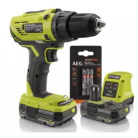 Impact Drill Driver 18V One+ with 2x 2.0Ah Battery and Charger, Ryobi