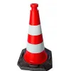 Traffic Cone 50 cm Heavy 2.8 kg Reflective Tape Thermoplastic 30x30 cm Base