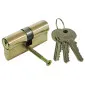 Brass Lock Cylinder 62 mm On Card, 3 Keys