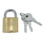Brass Thin Padlock 63 mm Chrome Plated Hard. Shackle. 3Keys.
