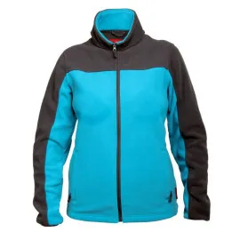 Ladies Fleece Jacket, Turquoise and Grey, l , CE, LAHTI