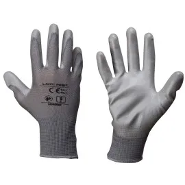 Gloves Pu Grey L230209P, 12 Pairs, 9 , CE, LAHTI