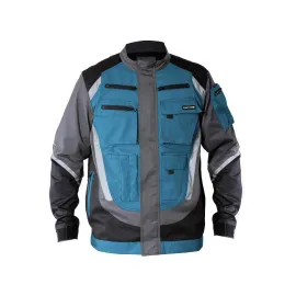 Jacket with Refl. Stripes, Black-Grey-Turq., XL , CE, LAHTI