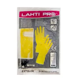 Gloves Latex Household Yellow, Card, 10 , CE, LAHTI