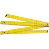 Wooden 5Pcs Folding Rule 1M - Yellow Wood. Scale in mm. Scale Black But Every 10 cm (10.20.30 cm Etc) in Red. Metal Rivet and Metal Hinge.