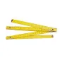 Wooden 5Pcs Folding Rule 1M - Yellow Wood. Scale in mm. Scale Black But Every 10 cm (10.20.30 cm Etc) in Red. Metal Rivet and Metal Hinge.