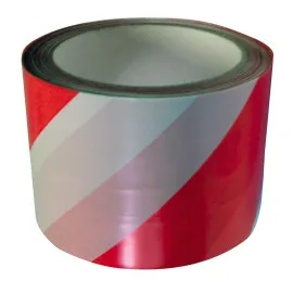 Warning Tape- White Red, 8 0Mmx100M