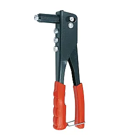 Blindnittång, stål, svart med röda plastskydd, 3 munstycken, popnit st. ar 2.4, 3.2, 4.0, 4.8 mm