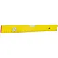 Aluminium Level, Box Type. 2 Vials - Horizontal and Vertical. Box Painted Yellow. Metric Scale Printed One Side. Plastic Ends and Ring in Hanging Hole in Red. Lenght 400 mm.