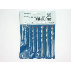 8 st Betongborr, Sats, . Contents: 3 x 60; 4 x 75; 5 x 75; 6 x 100; 7 x 120; 8 x 120; 9 x 120; 10 x 120 mm. Betongborr Chrome Plated with Carbide Tips Painted in Red.