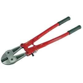 Bolt Cutter. Drop Forged Jaws. Tubular Steel Handless Painted Red with Black Rubber Hand Sleeves. Adjusting Screw for Regulation of Strenght of Cutting. Size 600 mm.