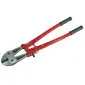 Bolt Cutter. Drop Forged Jaws. Tubular Steel Handless Painted Red with Black Rubber Hand Sleeves. Adjusting Screw for Regulation of Strenght of Cutting. Size 600 mm.