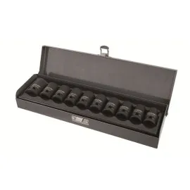 Impact Socket set 10 pcs 1/2, 10-22 mm, Cr-Mo, Proline