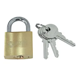 Brass Thin Padlock 63 mm Chrome Plated Hard. Shackle. 3Keys.