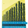 HSS Twist Drill Set DIN 338, 13 pcs, 2.0-8.0 mm in 0.5 mm Steps, Blackened, Mega
