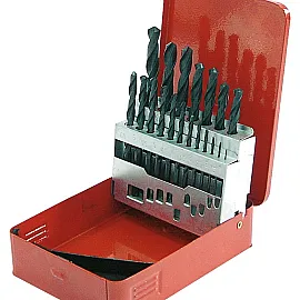 19Pcs HSS Drills set(1-10 mm)Red Metal Box Shrink Wrapped