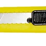 130 mm Utility Knife 9 mm Yellow Body with Black End and Locking Push Button.