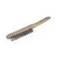 Steel wire brush 4 rows, wooden handle