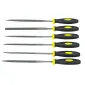 Metallfil, sats 6st, precisionsfilar, 145-150 mm, spårtäthet 2, 58-60 HRC, plastettiu, precisionsverktyg